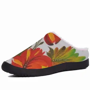 Men Orange Flower Cotton Slippers