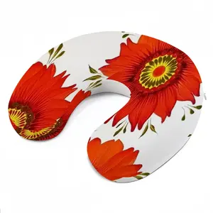 Three Red Flowers U-Shaped Neck Pillow