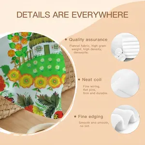 Blooming Eden Flannel Blanket (Round)