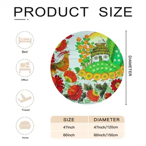 Blooming Eden Flannel Blanket (Round)