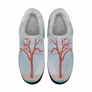 Men Red Tree Cotton Slippers