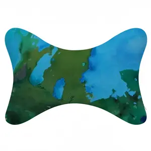 Green Figures Mysteries Car Neck Pillow