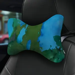 Green Figures Mysteries Car Neck Pillow