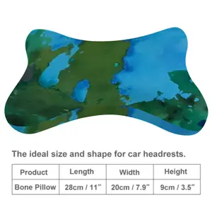 Green Figures Mysteries Car Neck Pillow