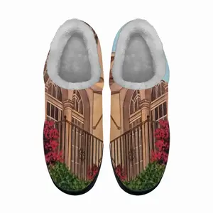 Men Italian Villa With Bougainvillea Cotton Slippers