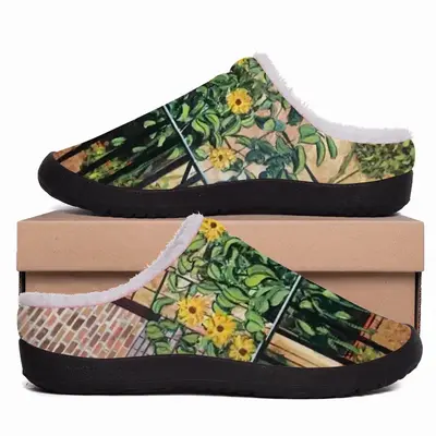 Men Sunflowers New York City Cotton Slippers