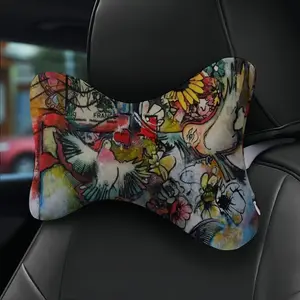 Postcard Car Neck Pillow