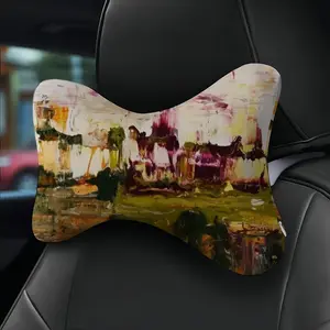 Blooming Cherry Trees Car Neck Pillow