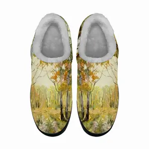 Men Birch Tree Forest Trail Cotton Slippers