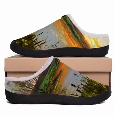 Men Idyllic Scenic Summer Sunset Landscape Cotton Slippers