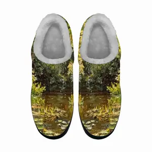 Men River Sunny Landscape Cotton Slippers