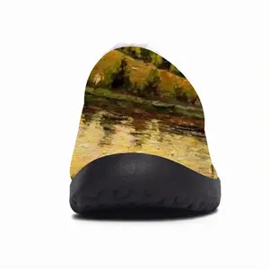 Men Orange Sunset Pond Cotton Slippers