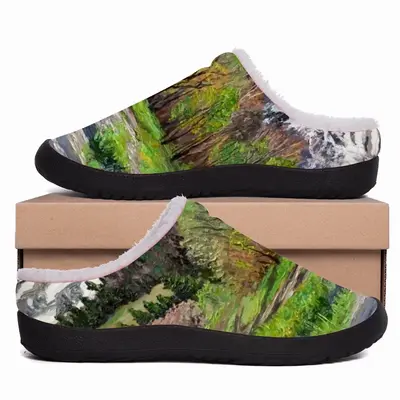 Men Impressionist Snow Mountains Cotton Slippers