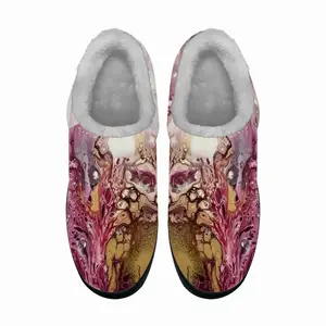 Men Raspberry Bloom Cotton Slippers