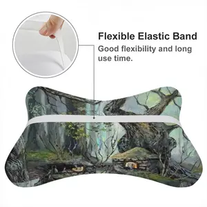 Elf House In A Fantasy Forest Car Neck Pillow