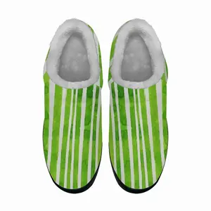 Men Green Lines Cotton Slippers