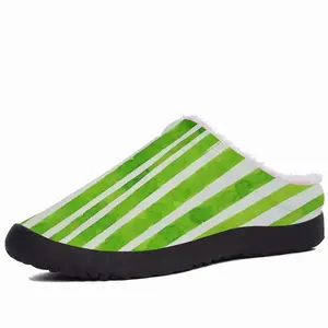 Men Green Lines Cotton Slippers