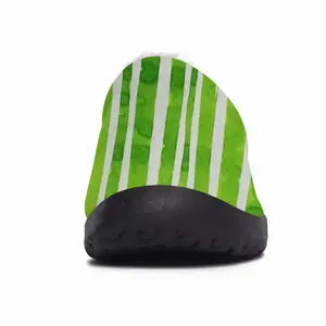 Men Green Lines Cotton Slippers