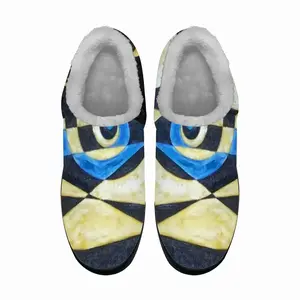 Men Brown Gold Blue Trydich Cotton Slippers