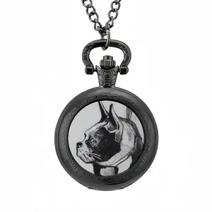 Boston Terrier With A Leash Pocket Watch