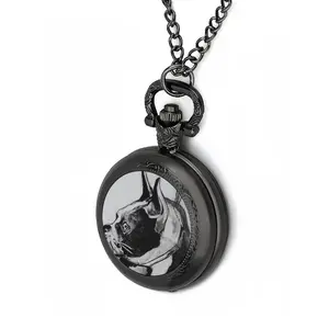 Boston Terrier With A Leash Pocket Watch