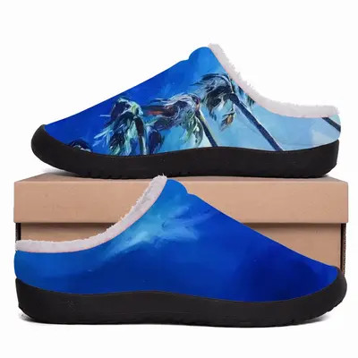 Men Miami Palms - Summer Blue Sky Sea Cotton Slippers