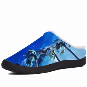 Men Miami Palms - Summer Blue Sky Sea Cotton Slippers