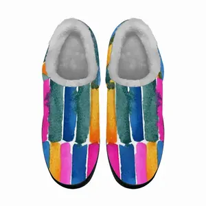 Men Watercolor Pink Blue Extra Large Cotton Slippers