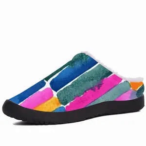 Men Watercolor Pink Blue Extra Large Cotton Slippers