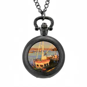 Evening At The Port Pocket Watch