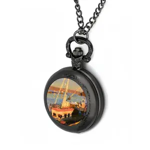 Evening At The Port Pocket Watch