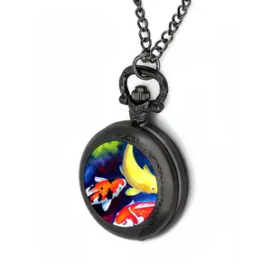 Koi Fish In The Pond Pocket Watch