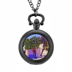 Santorini Trees In Oia Pocket Watch