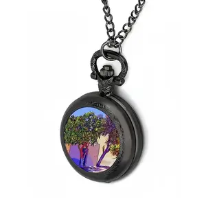 Santorini Trees In Oia Pocket Watch