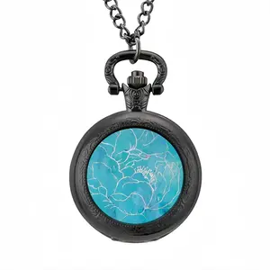 Turquoise Peony Pocket Watch