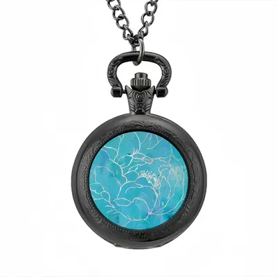 Turquoise Peony Pocket Watch