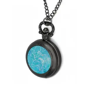 Turquoise Peony Pocket Watch