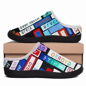 Men Colour Word Cotton Slippers