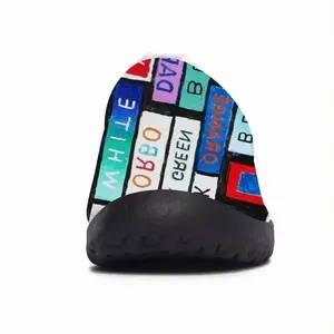 Men Colour Word Cotton Slippers