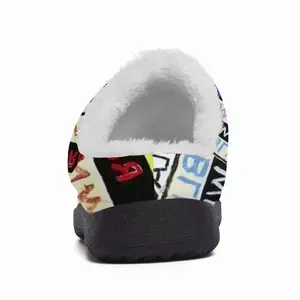 Men Colour Word Cotton Slippers