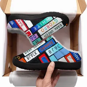 Men Colour Word Cotton Slippers