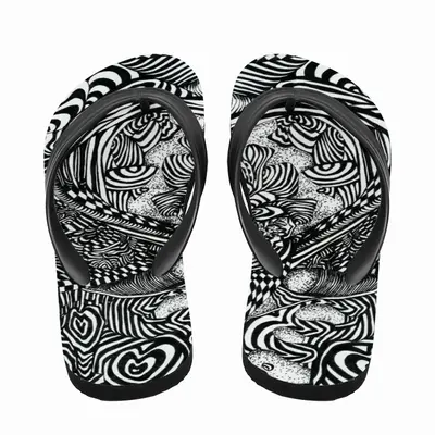 Men Liquid Skull Flip Flop Slippers