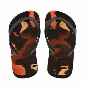 Men Orange Black Flip Flop Slippers