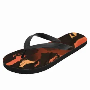 Men Orange Black Flip Flop Slippers