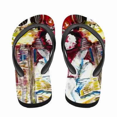 Men White Night Flip Flop Slippers