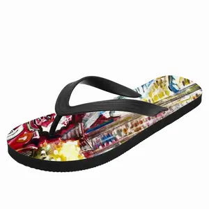 Men White Night Flip Flop Slippers