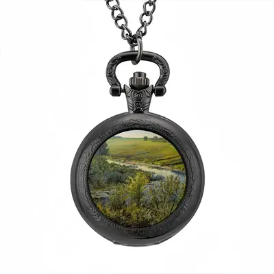 Country Landscape Realism Pocket Watch