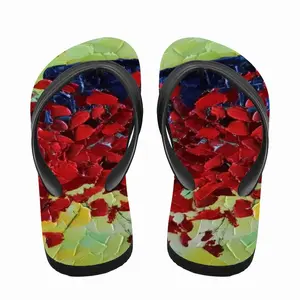 Men French Poppies Flip Flop Slippers