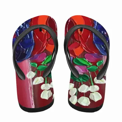 Men Cat And Vase Flip Flop Slippers