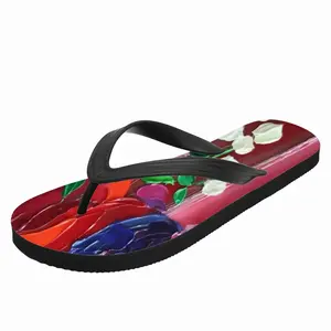 Men Cat And Vase Flip Flop Slippers